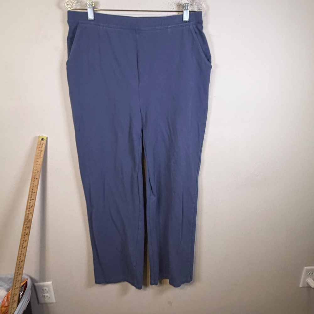 L.L.Bean Womens Knit Pants Cotton Lycra Stretch Blue L REG